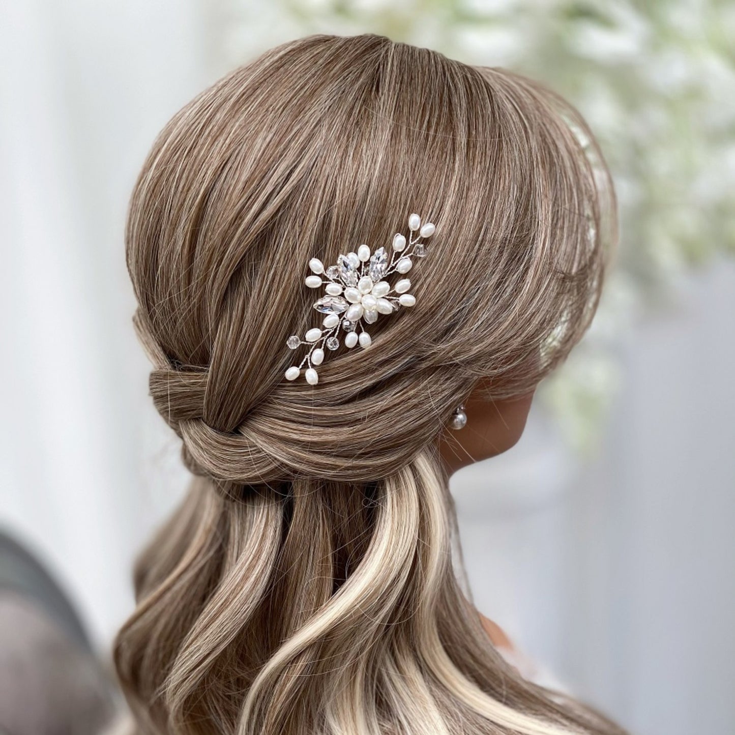 Spilla capelli perline e strass