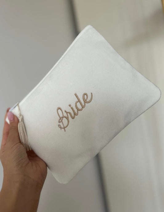 Pochette in velluto con cerniera